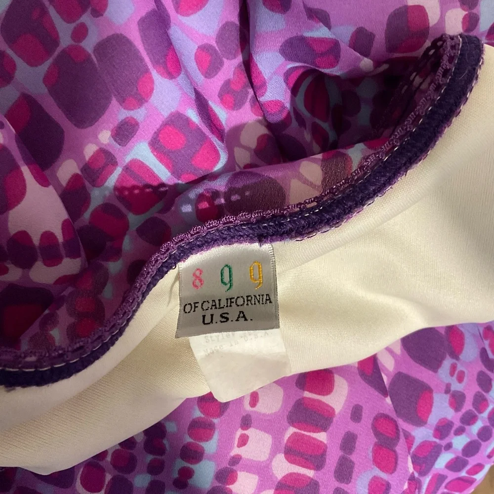 Vintage Y2K Purple Lavender Geo Abstract Printed Midi Skirt Size L/XL